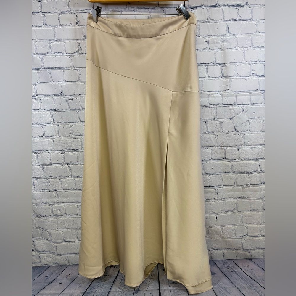 Banana Republic Factory Cream Classic Chic Party Maxi Party Slip Skirt 10
